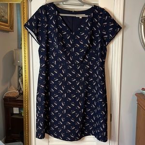 Loft plus navy print dress